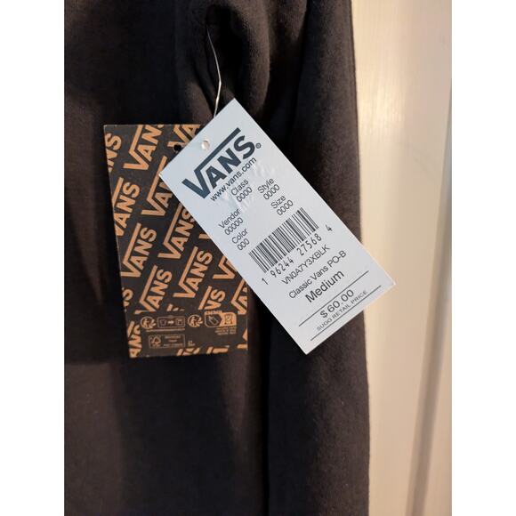 Vans Black Hoodie Medium Men's NWT - Picture 3 of 4